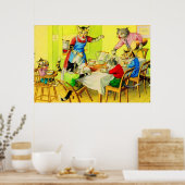 Alfred Mainzer cats Dinner Disaster ポスター (キッチン)