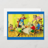 Alfred Mainzer cats Dinner Disaster ポストカード (正面/裏面)