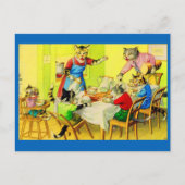 Alfred Mainzer cats Dinner Disaster ポストカード (正面)