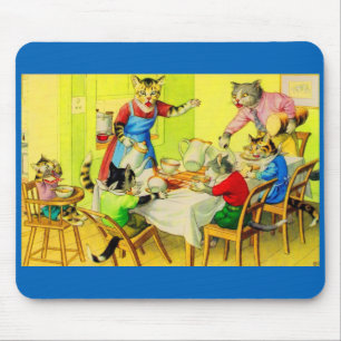 Alfred Mainzer cats Dinner Disaster マウスパッド