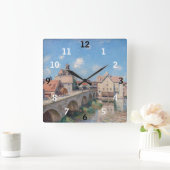 Alfred Sisleyのアートワーク – Le Pont de Moret スクエア壁時計 (ホーム)