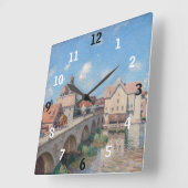 Alfred Sisleyのアートワーク – Le Pont de Moret スクエア壁時計 (傾斜)