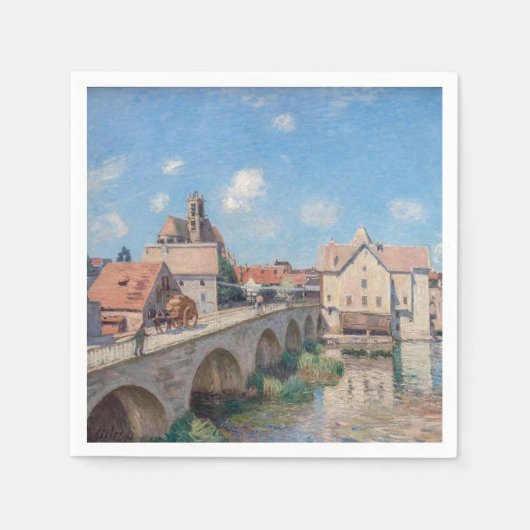 Alfred Sisleyのアートワーク – Le Pont de Moret スタンダードカクテルナプキン (正面)