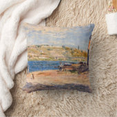 Alfred Sisley – サンマンメスのリバーバンクス クッション (ブランケット)