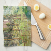 Alfred Sisley – ストリーム沿いの休憩 キッチンタオル (四つ折り)