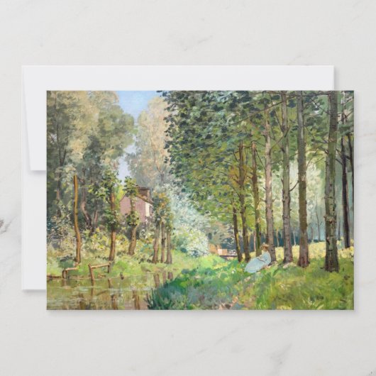 Alfred Sisley – ストリーム沿いの休憩 サンキューカード (正面)