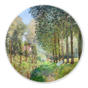 Alfred Sisley – ストリーム沿いの休憩 セラミックノブ