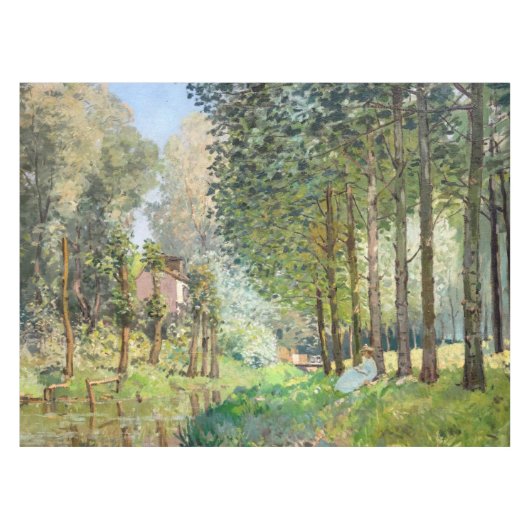 Alfred Sisley – ストリーム沿いの休憩 テーブルクロス (正面(横))