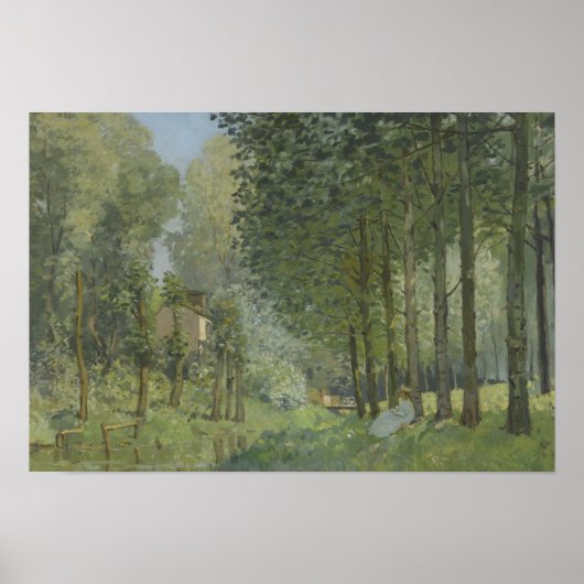 Alfred Sisley – ストリーム沿いの休憩 ポスター (正面)