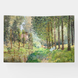 Alfred Sisley – ストリーム沿いの休憩 横断幕