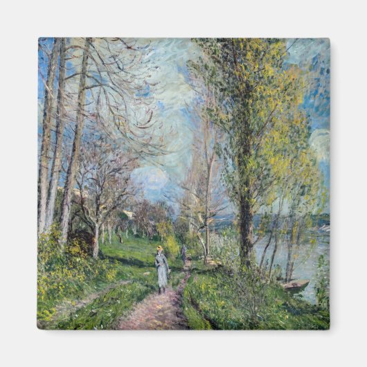 Alfred Sisley - ビーのセーヌ川のほとり マグネット (正面)