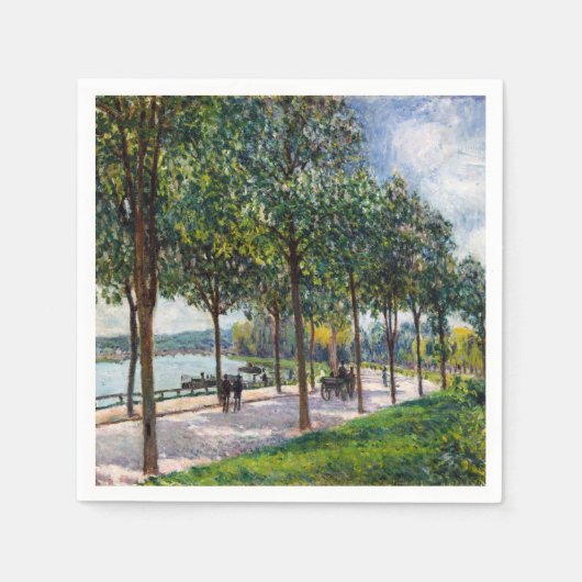 Alfred Sisley – 栗の木々の対立遺伝子 スタンダードカクテルナプキン (正面)
