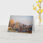 Alfred Sisley -霜の降りた Morning in Louveciennes カード (黄色い花)