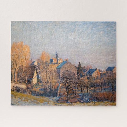 Alfred Sisley -霜の降りた Morning in Louveciennes ジグソーパズル (横)