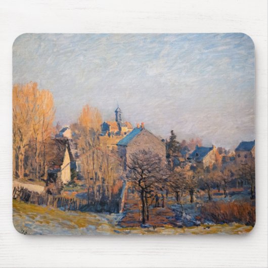 Alfred Sisley -霜の降りた Morning in Louveciennes マウスパッド (正面)