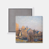 Alfred Sisley -霜の降りた Morning in Louveciennes マグネット (正面/裏面)