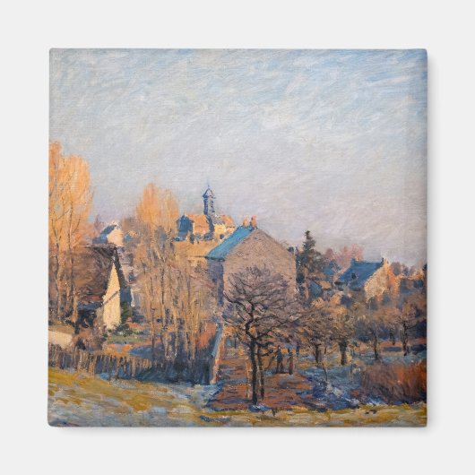 Alfred Sisley -霜の降りた Morning in Louveciennes マグネット (正面)