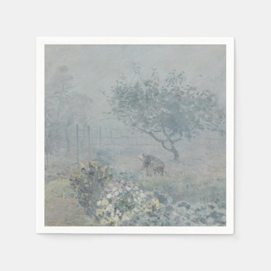 Alfred Sisley – 霧、ボイシン スタンダードカクテルナプキン (正面)