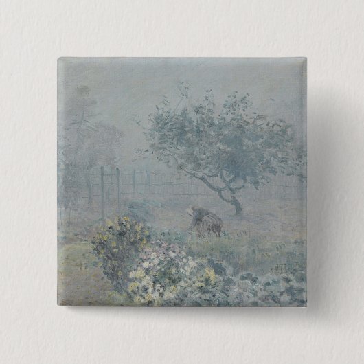 Alfred Sisley – 霧、ボイシン 缶バッジ (正面)