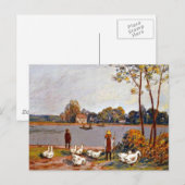 Alfred Sisley art: By The River Loing ポストカード (正面/裏面)