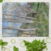 Alfred Sisley - Banks of the Seine at By キッチンタオル (折り畳み)