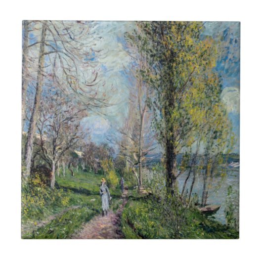 Alfred Sisley - Banks of the Seine at By タイル (正面)