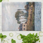 Alfred Sisley - Boats at the Lock at Bougival キッチンタオル (折り畳み)