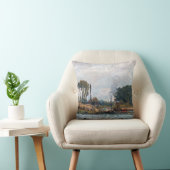 Alfred Sisley - Boats at the Lock at Bougival クッション (椅子)