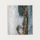 Alfred Sisley - Boats at the Lock at Bougival タペストリー (正面)