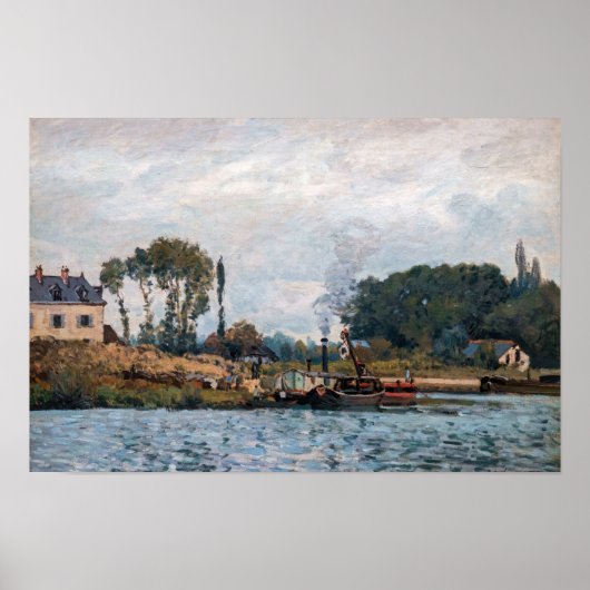Alfred Sisley - Boats at the Lock at Bougival ポスター (正面)