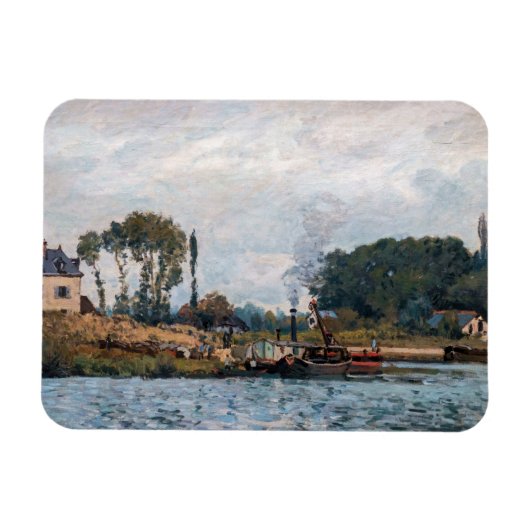 Alfred Sisley - Boats at the Lock at Bougival マグネット (横)