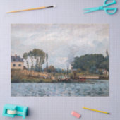 Alfred Sisley - Boats at the Lock at Bougival 薄葉紙 (クラフト)