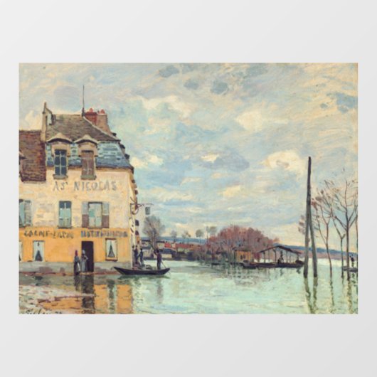Alfred Sisley - Flood at Port-Marly 1872 ウィンドウサイン (シート)