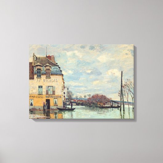 Alfred Sisley - Flood at Port-Marly 1872 キャンバスプリント (正面)