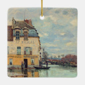 Alfred Sisley - Flood at Port-Marly 1872 セラミックオーナメント (裏面)