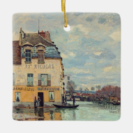 Alfred Sisley - Flood at Port-Marly 1872 セラミックオーナメント (正面)