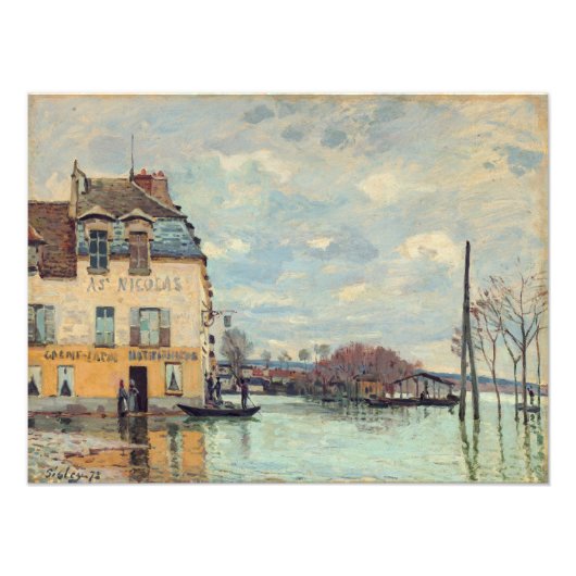 Alfred Sisley - Flood at Port-Marly 1872 フォトプリント (正面)