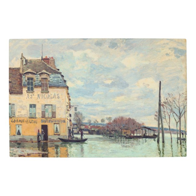 Alfred Sisley - Flood at Port-Marly 1872 メタルプリント (正面)