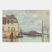Alfred Sisley - Flood at Port-Marly 1872 ラッピングペーパーシート (正面3)