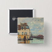 Alfred Sisley - Flood at Port-Marly 1872 缶バッジ (正面&裏面)