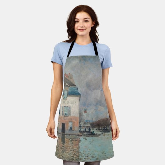 Alfred Sisley - Flood at Port-Marly 1876 エプロン (着用した状態)