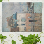 Alfred Sisley - Flood at Port-Marly 1876 キッチンタオル (折り畳み)