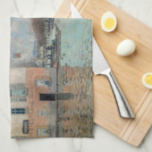 Alfred Sisley - Flood at Port-Marly 1876 キッチンタオル (四つ折り)