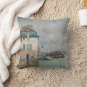 Alfred Sisley - Flood at Port-Marly 1876 クッション (ブランケット)