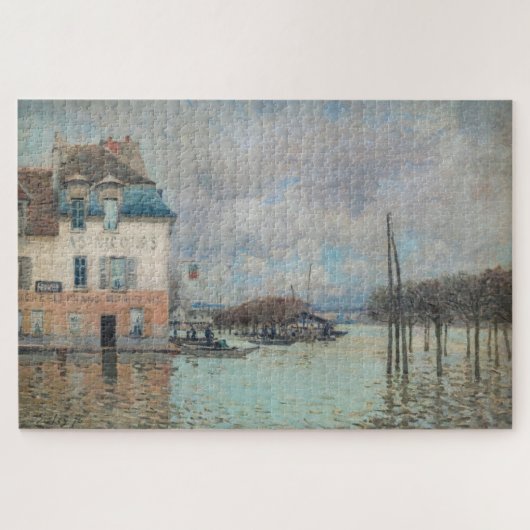 Alfred Sisley - Flood at Port-Marly 1876 ジグソーパズル (横)
