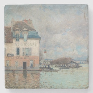Alfred Sisley - Flood at Port-Marly 1876 ストーンコースター