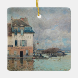 Alfred Sisley - Flood at Port-Marly 1876 セラミックオーナメント
