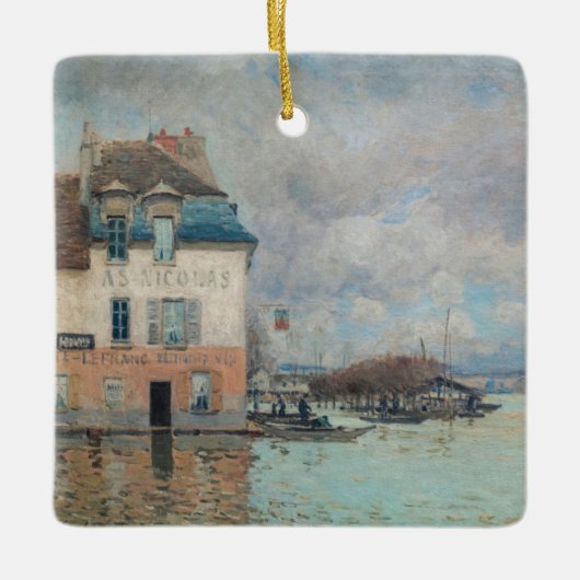 Alfred Sisley - Flood at Port-Marly 1876 セラミックオーナメント (正面)