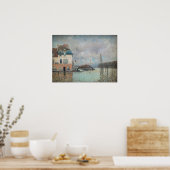 Alfred Sisley - Flood at Port-Marly 1876 ポスター (キッチン)