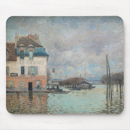 Alfred Sisley - Flood at Port-Marly 1876 マウスパッド (正面)